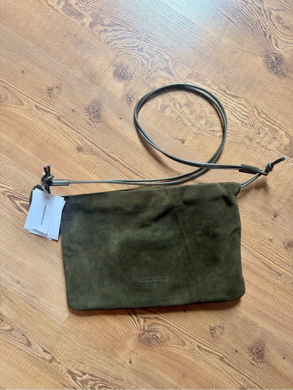 Mus & Bombon Olive Suede Crossbody Bag